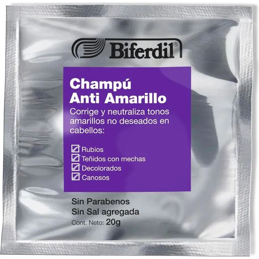 Shampoo Anti Amarillo Biferdil 24 Sobres