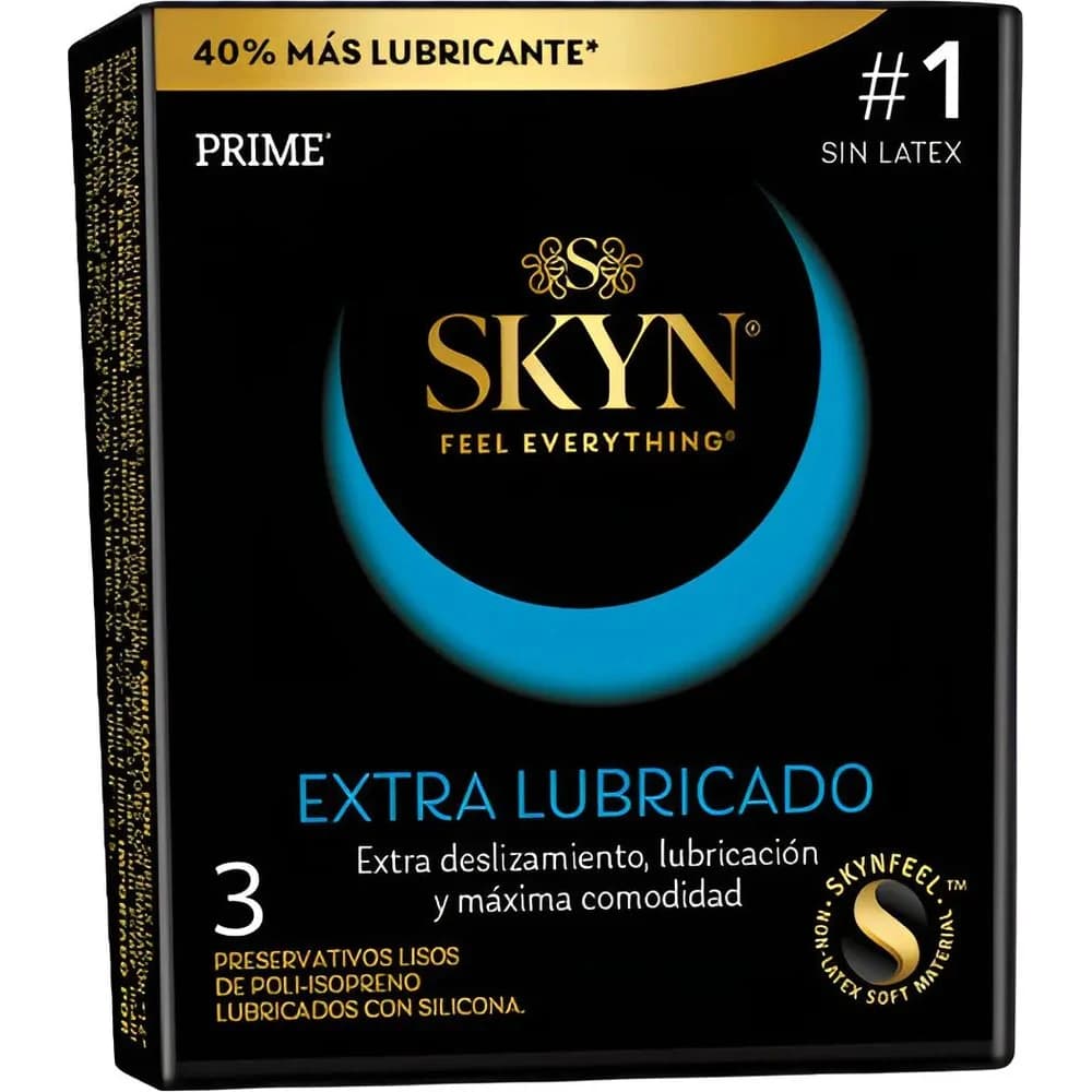Preservativos Prime Skyn Extra Lubricados sin Látex x3