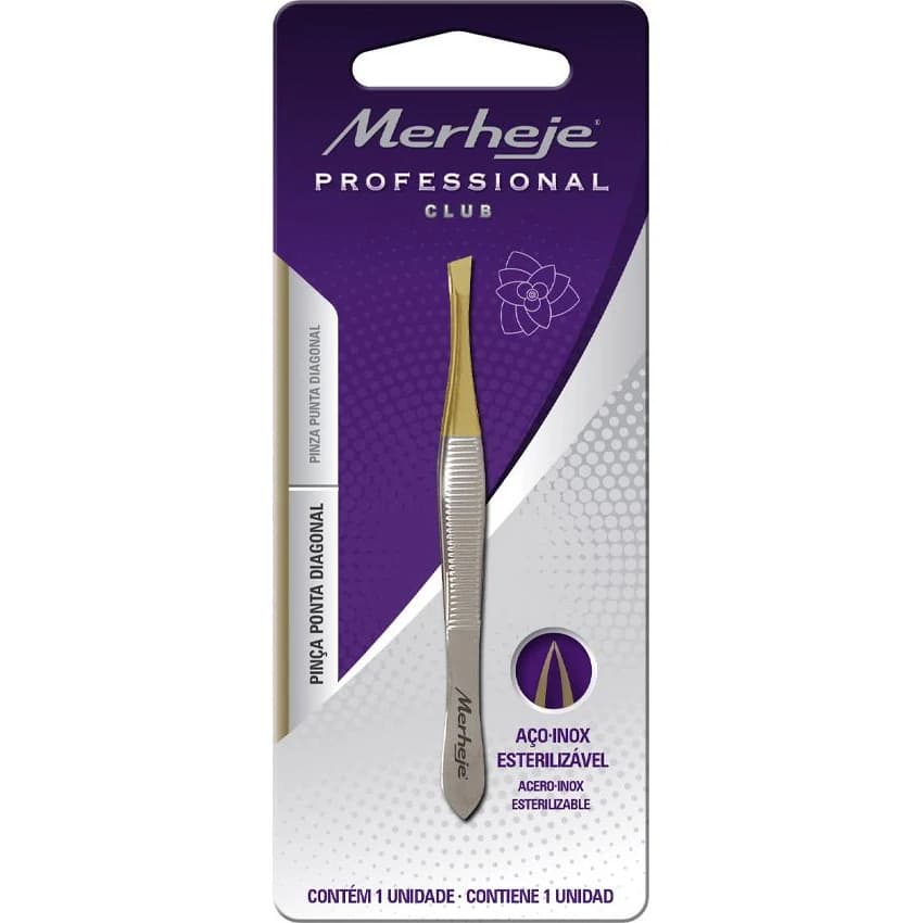 Pinza para Depilación Merheje Professional Diagonal de Acero