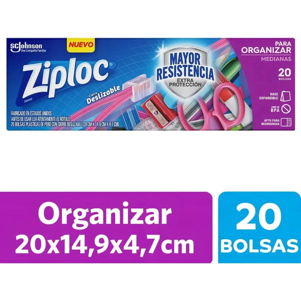 Bolsas Ziploc para Organizar Medianas x20 unidades