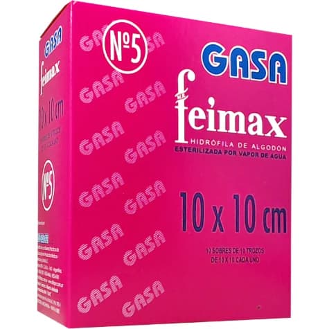 Gasa Feimax N°5 Caja 10 x 10 cm x 10 Unidades