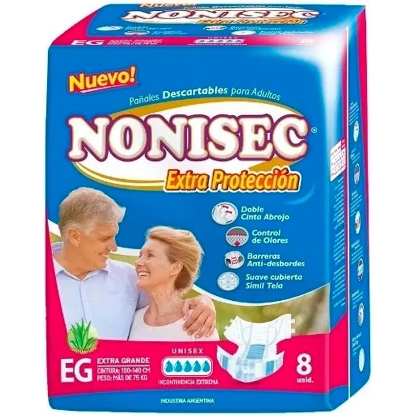Pañal para Adulto Nonisec Extra Protección XG x 8