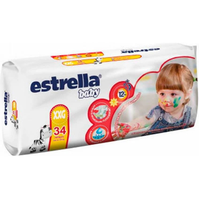 Pañales Estrella Baby Caricias ALG Talle XXG x 34 unidades