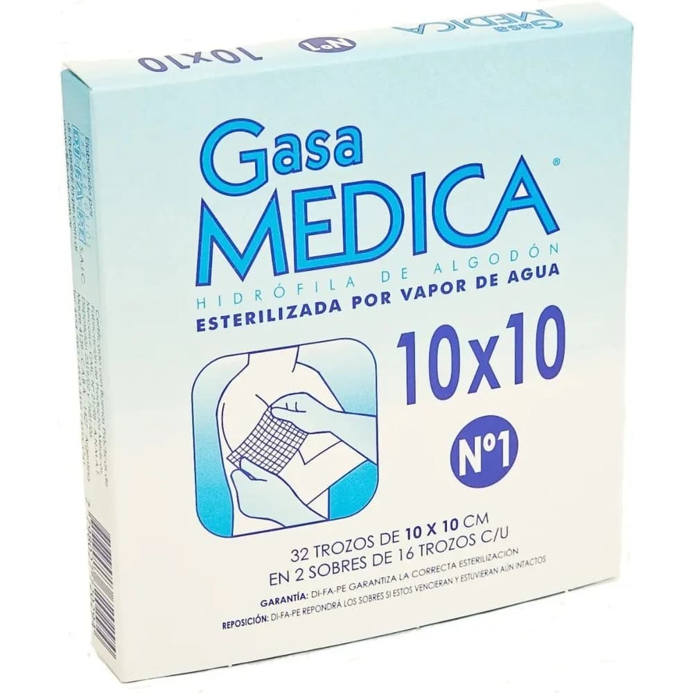 Gasa Médica 10x10 cm N°1 x10 unidades