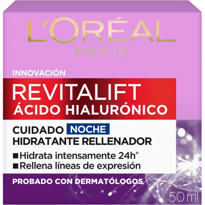 Crema Facial de Noche L'Oréal Dermo Expertise Revitalift Ácido Hialurónico 50 ml