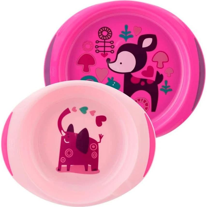 Set de Platos Chicco 12M+ Rosa