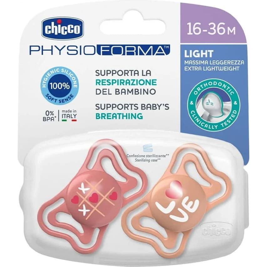 Chupete Chicco Physio Light Deco Nena +16 Meses x2