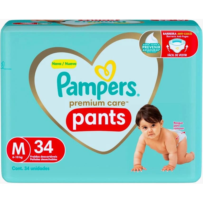 Pañales Pampers Pants Premium Care Talle M x34