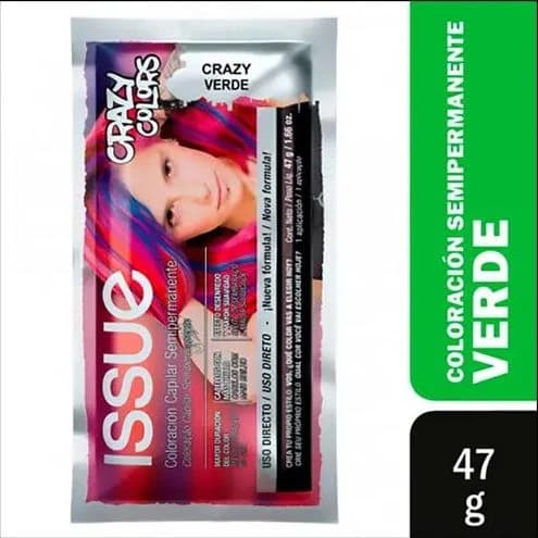 Tintura Capilar Issue Crazy Color Verde en Sachet