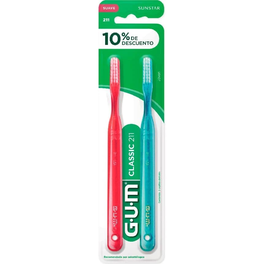 Cepillo de Dientes GUM 211 Classic Suave Twin x2