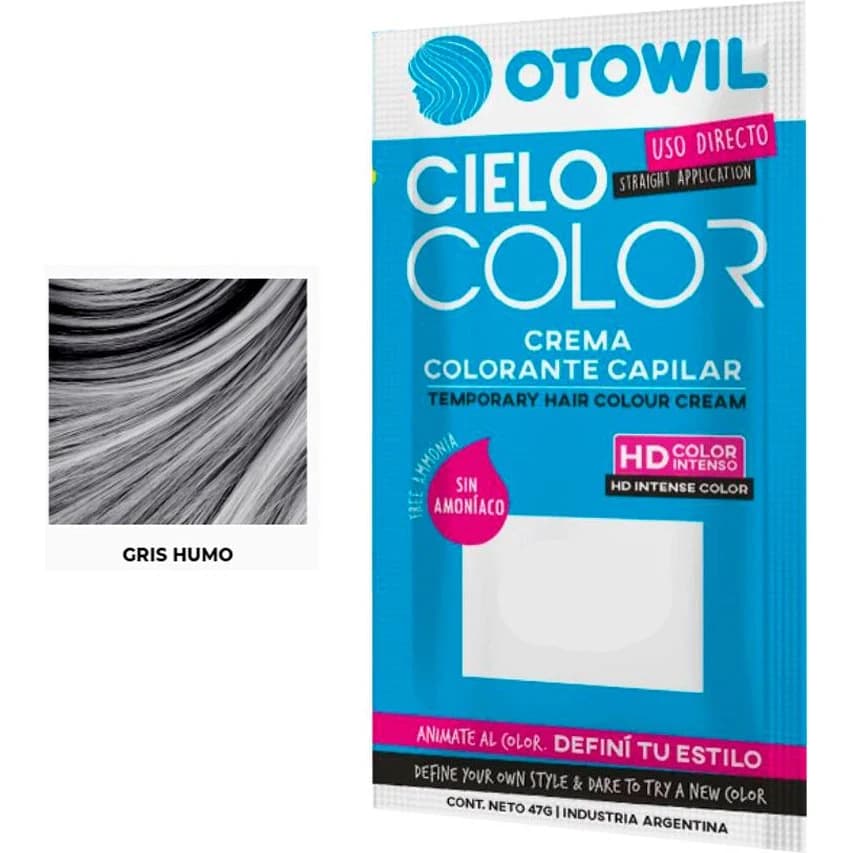 Tintura Capilar Otowil Cielo Color Gris Smoke en Sobre 47 g
