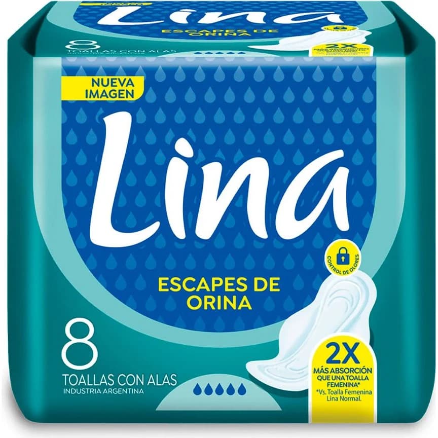 Toalla para Incontinencia Lina con Alas x 8 Unidades