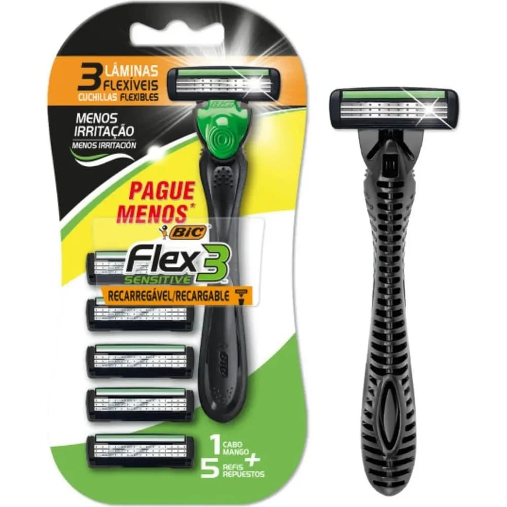 Máquina de Afeitar Bic Flex 3 Sensitive Pack x5