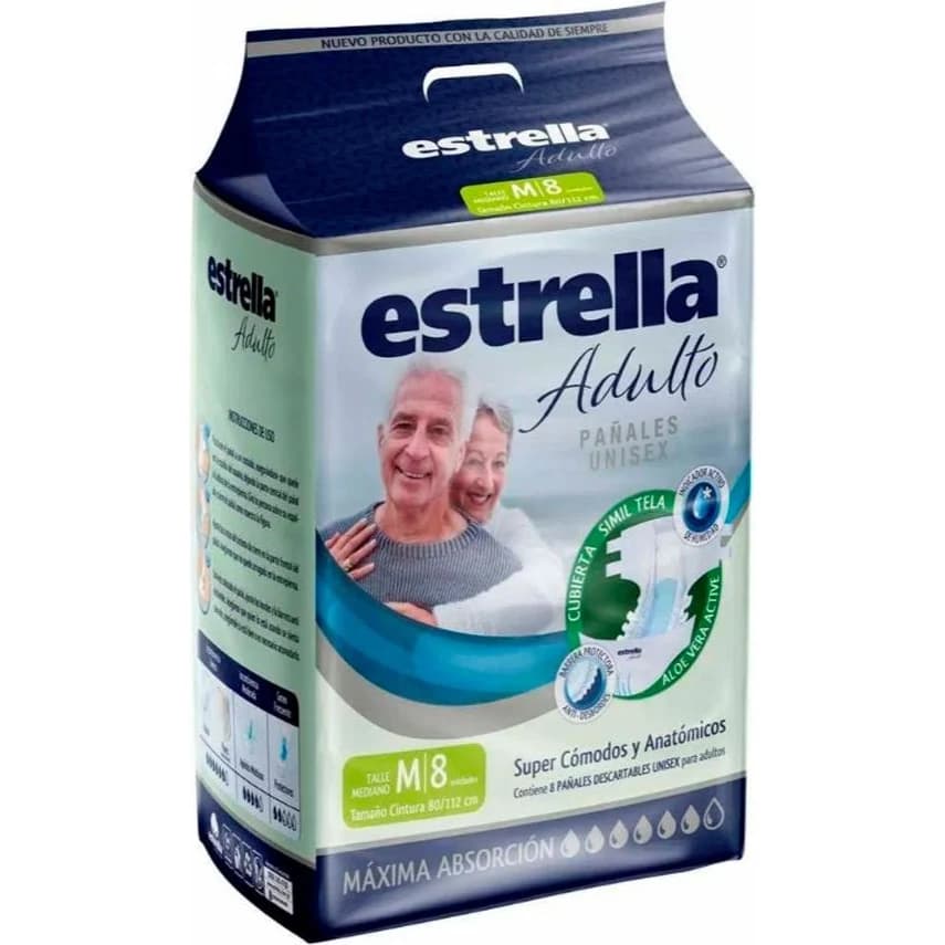 Pañal para Adulto Estrella Talle Mediano x 8