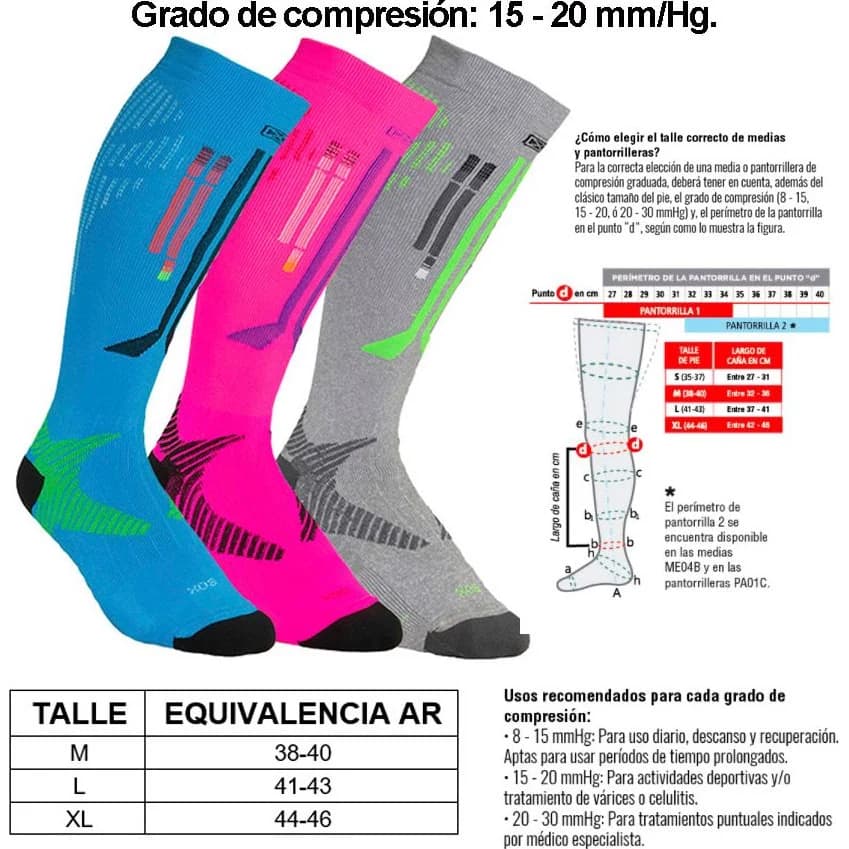 Media Deportiva de Compresión Graduada Sox Talle L