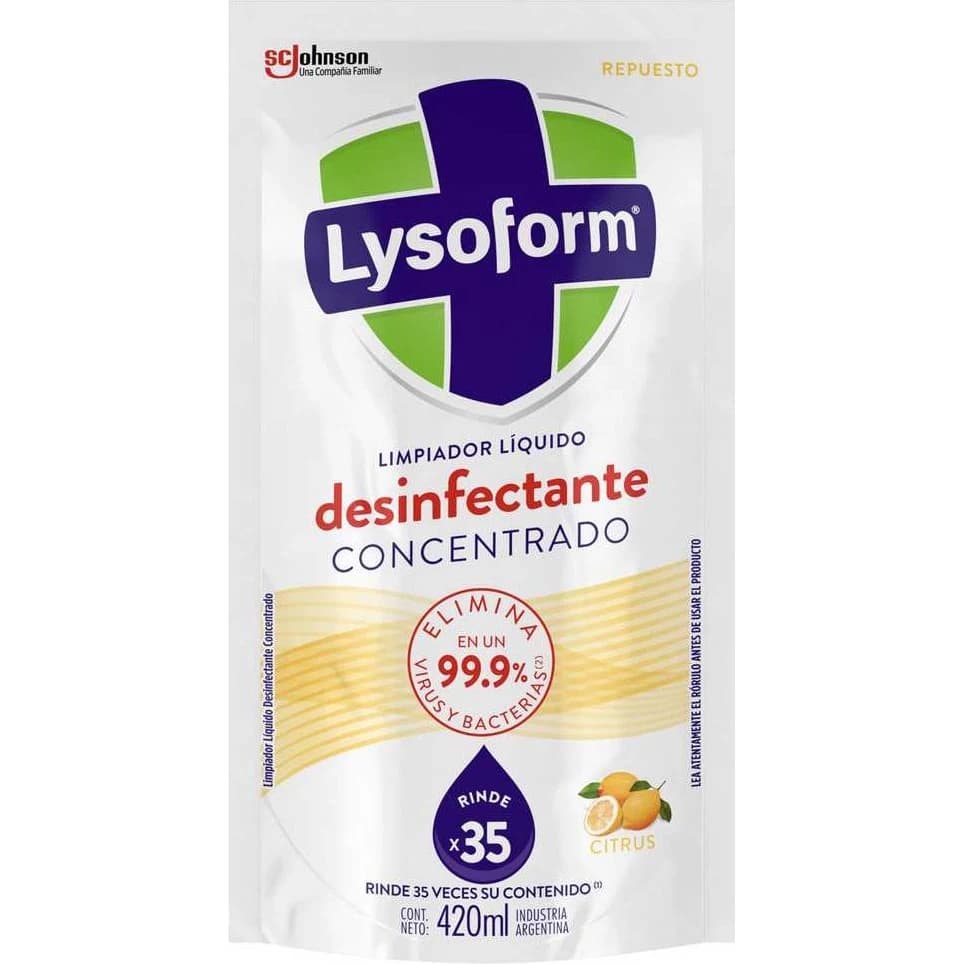 Limpiador Desinfectante Lysoform Cítrico Doypack 420 ml