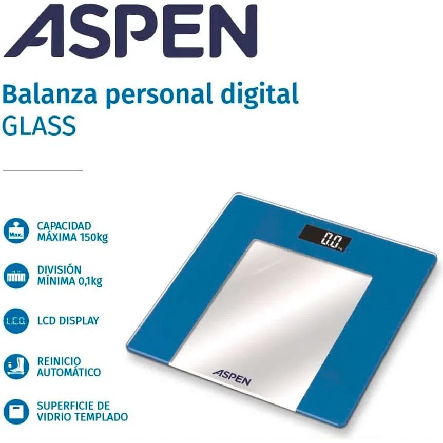 Balanza Digital Aspen B010 Glass Turquesa