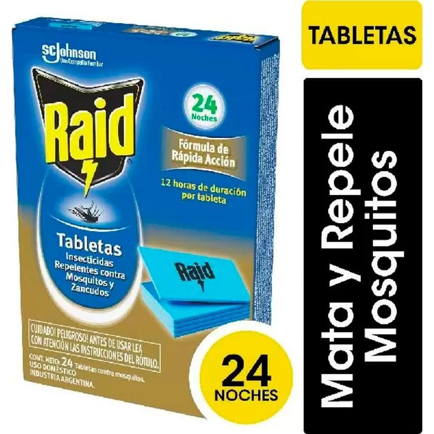 Raid Tabletas Repelentes Mosquitos Pack 24 Unidades