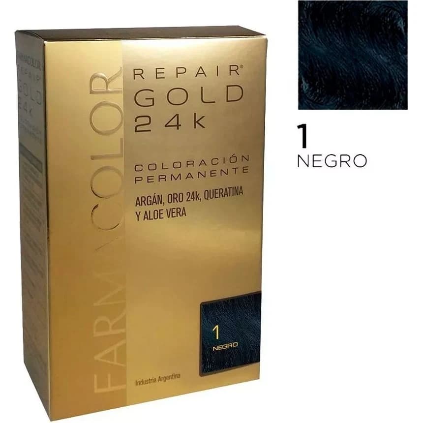 Tintura Capilar Farmacolor Gold 24K Kit 1 Negro