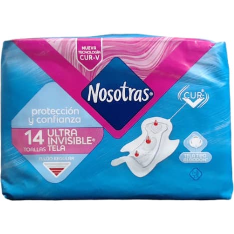 Toallas Femeninas Nosotras Tela Ultrafina Invisible x14