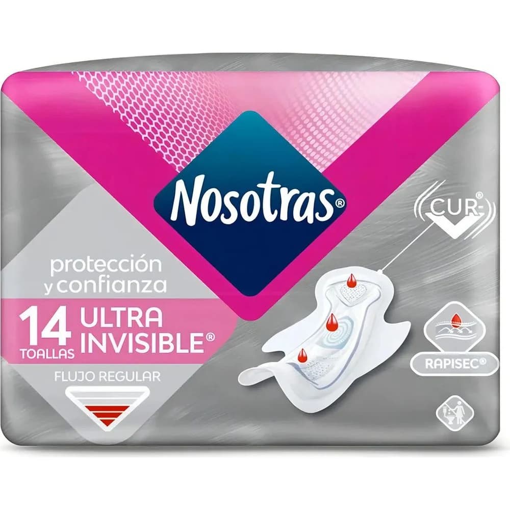 Toallas Femeninas Nosotras Ultra Invisibles Rapigel x14