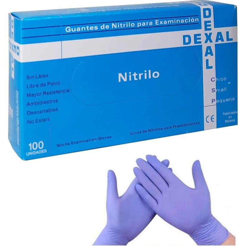Guantes de Examen Dexal Nitrilo Talle Chico x 100