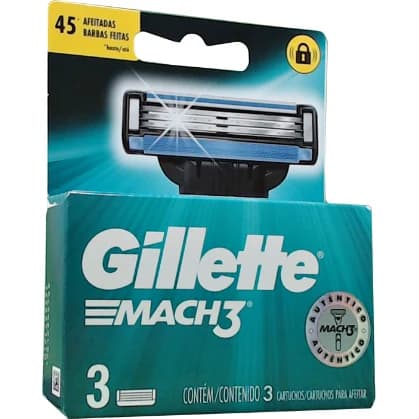 Repuestos para Máquina de Afeitar Gillette Mach3 x 3 Cartuchos