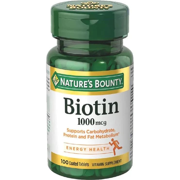 Suplemento de Biotina Nature's Bounty 1000 mcg x 100 Comprimidos