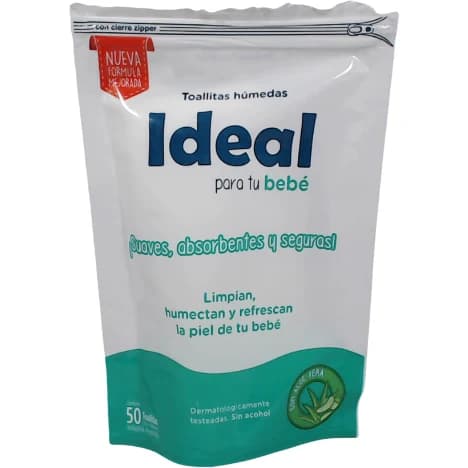 Toallitas Húmedas Ideal con Aloe Vera x 50