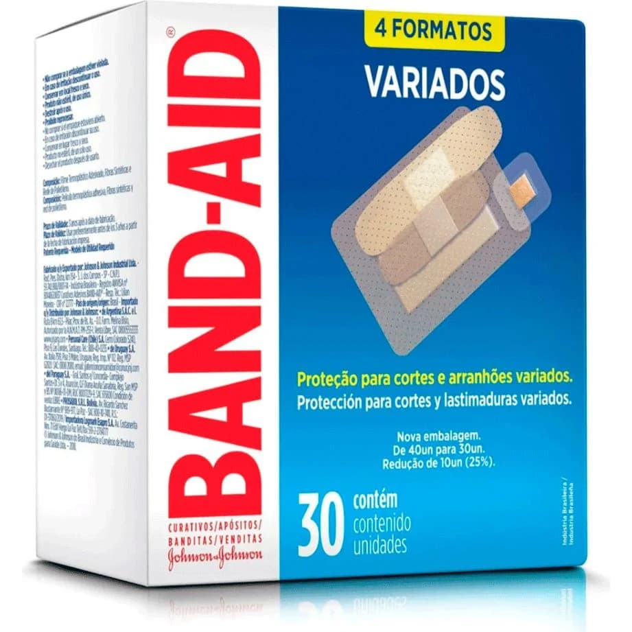 Aposito Adhesivo Band-Aid Variado X30 Unidades