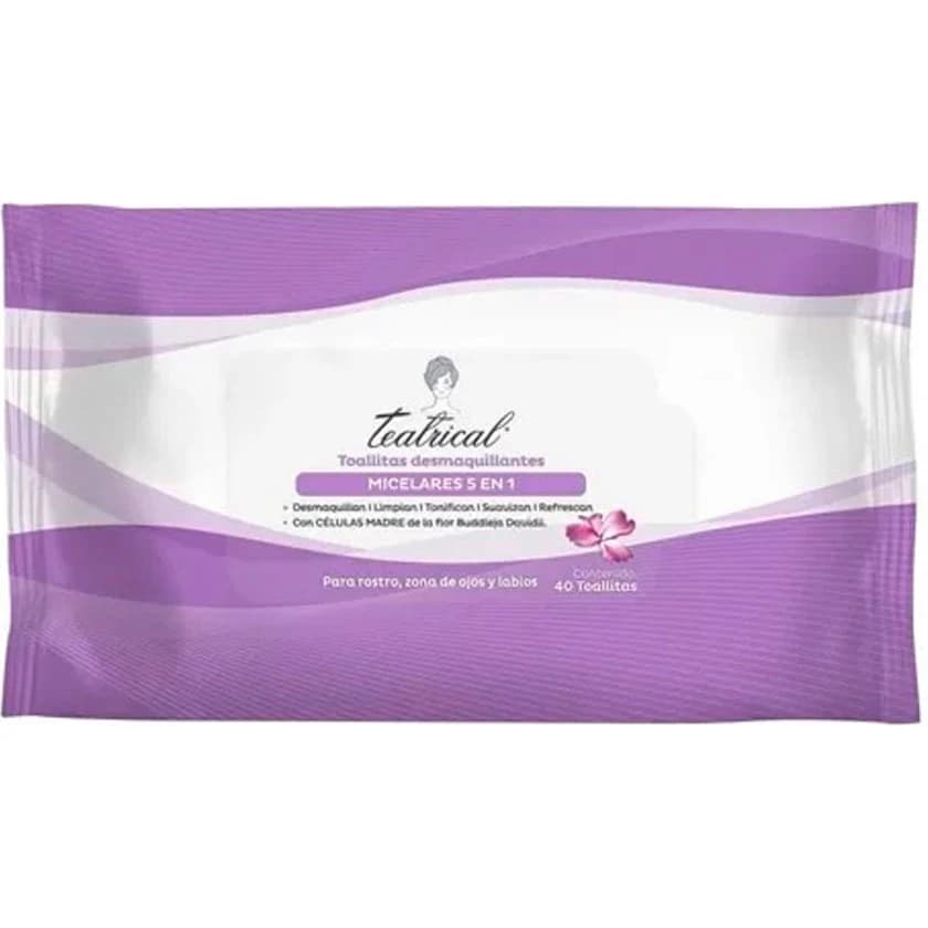 Toallitas Demaquilladoras Teatrical Agua Micelar 5 en 1 x 40