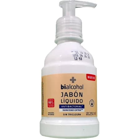 Jabón Líquido Antibacterial Extra Suave Bialcohol 250 ml