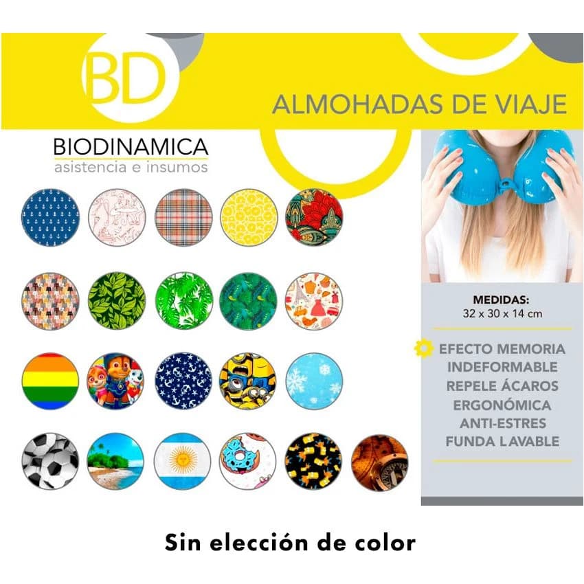 Almohada de Viaje Biodinámica Adultos 32 x 30 x 14 cm