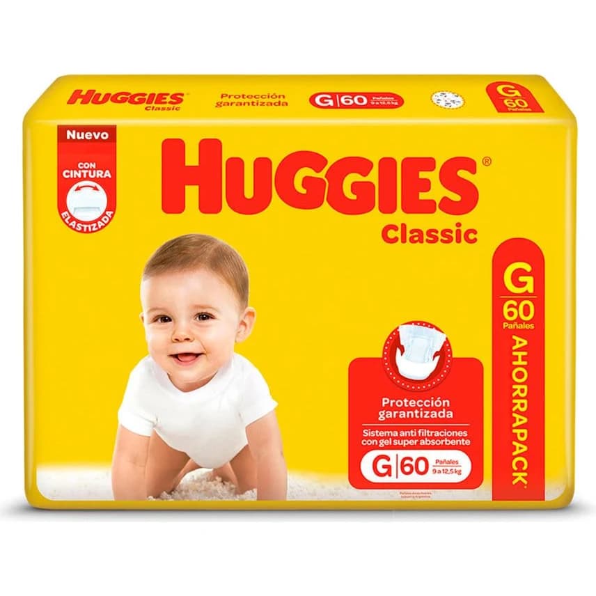 Pañales Huggies Classic Grande x 60