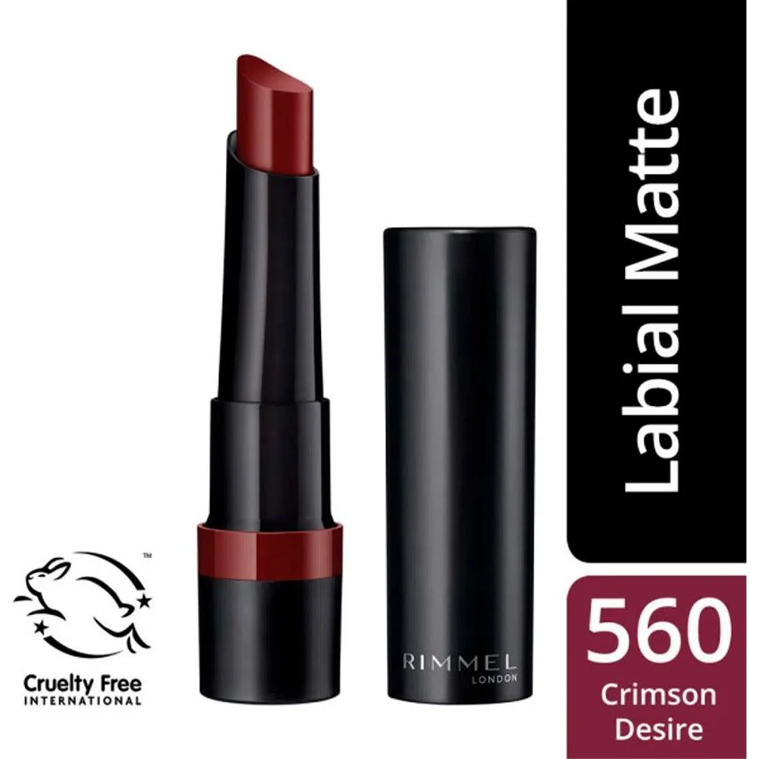 Labial Rimmel Lasting Finish Extreme Crimson Desire Tono 560