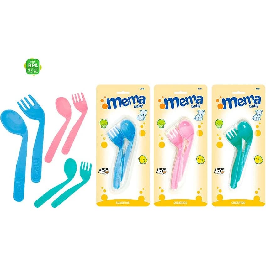 Set de Cubiertos Mema Tenedor + Cuchara Verde