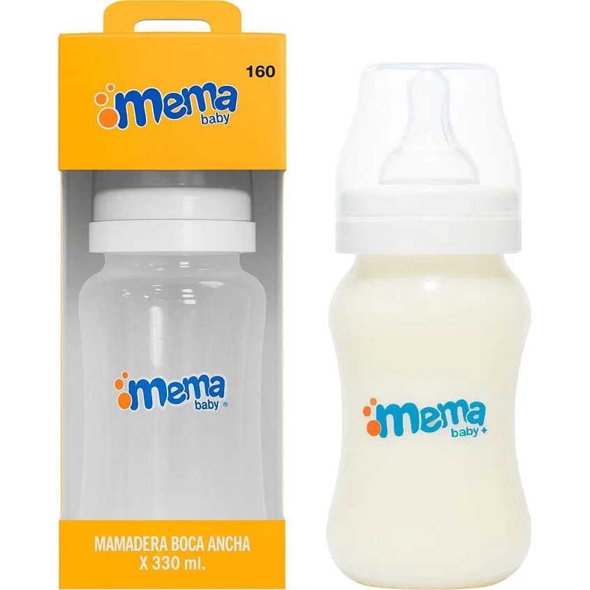 Mamadera Mema Boca Ancha 330 ml Rosa
