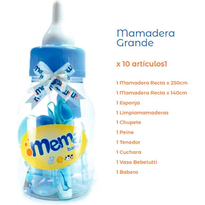 Set de Mamaderas Mema Gigante Regular 10 Piezas Celeste