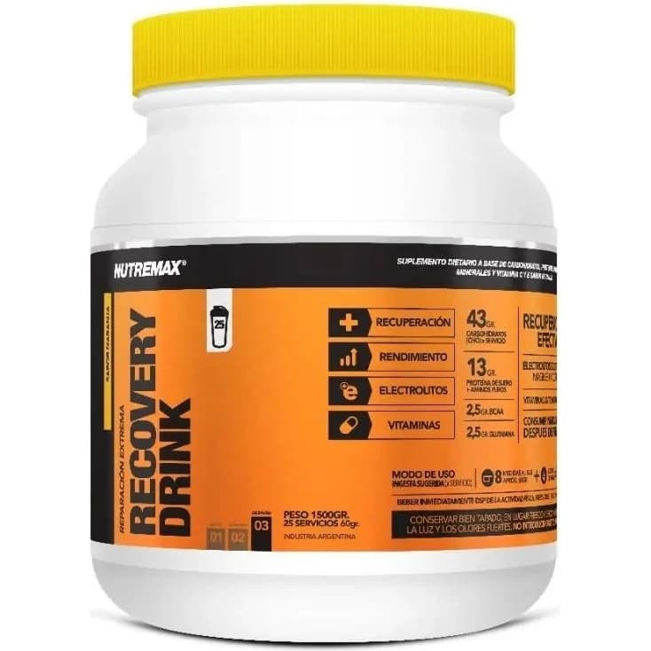 Nutremax Recover Drink Recuperación Extrema Sabor Naranja 1500 g