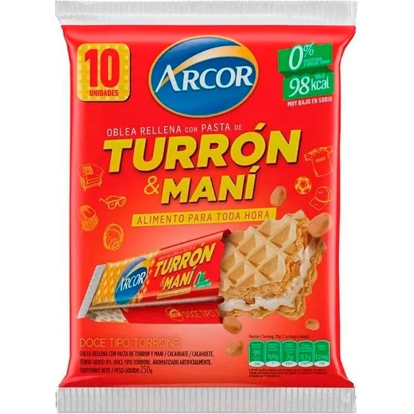 Turrón Arcor 25 g x 10 unidades