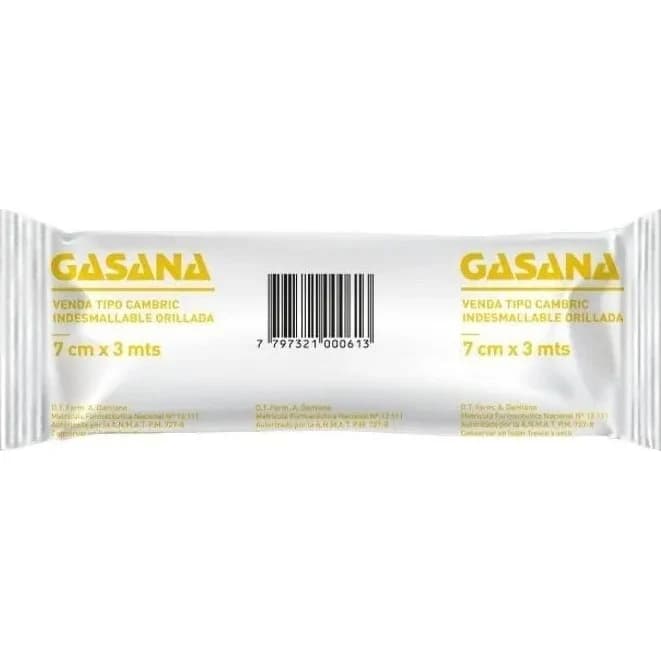 Venda Tipo Cambric Gasana 7 cm x 3 m x 12 unidades