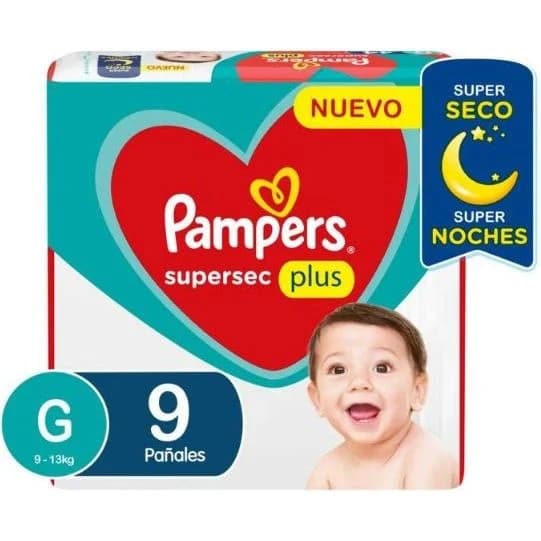 Pañales Pampers Supersec Plus Grande x 9