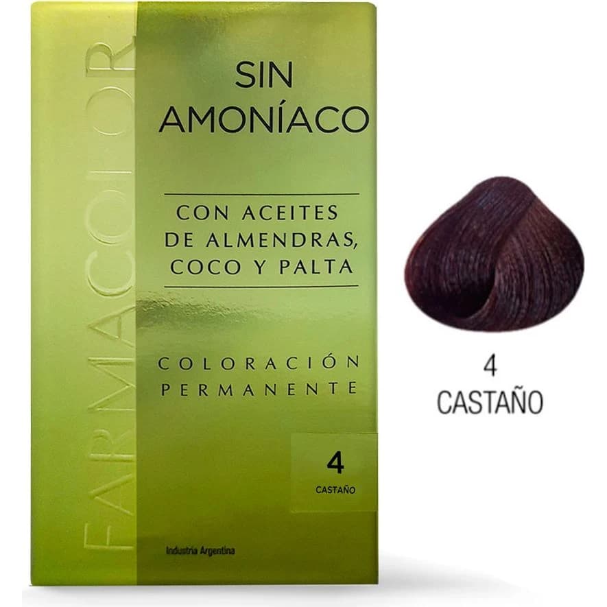 Tintura Capilar Farmacolor Sin Amoníaco Kit Tono 4