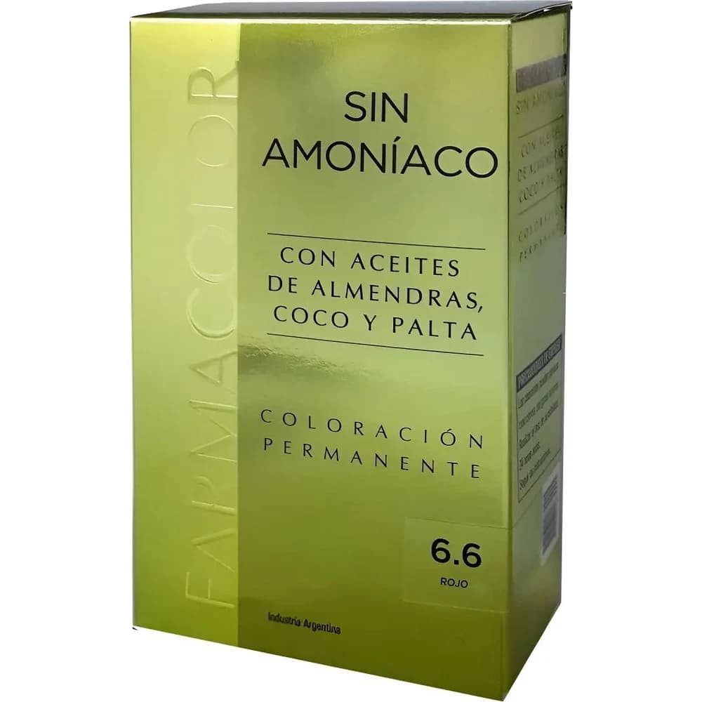 Tintura Capilar Kit Farmacolor Tono 6.6 Sin Amoniaco