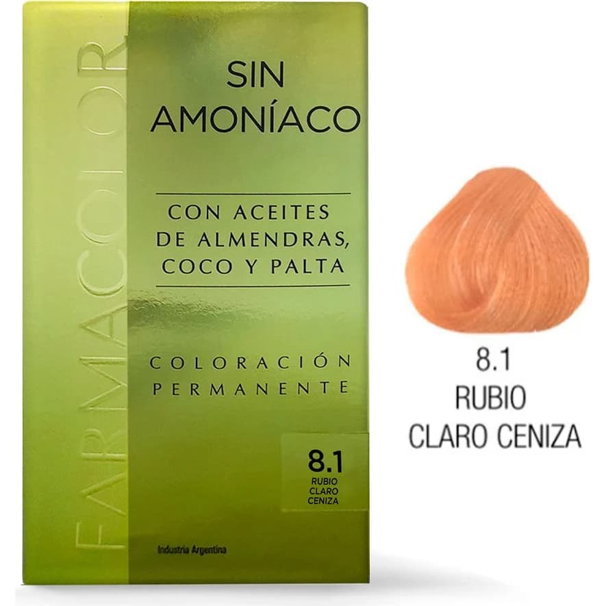 Tintura Capilar Farmacolor Sin Amoníaco Kit Tono 8.1