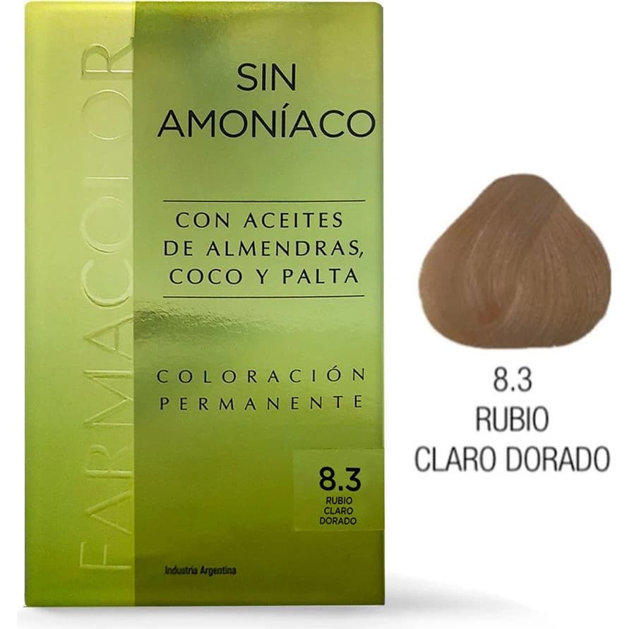 Tintura Capilar Sin Amoníaco Farmacolor Tono 8.3 Kit
