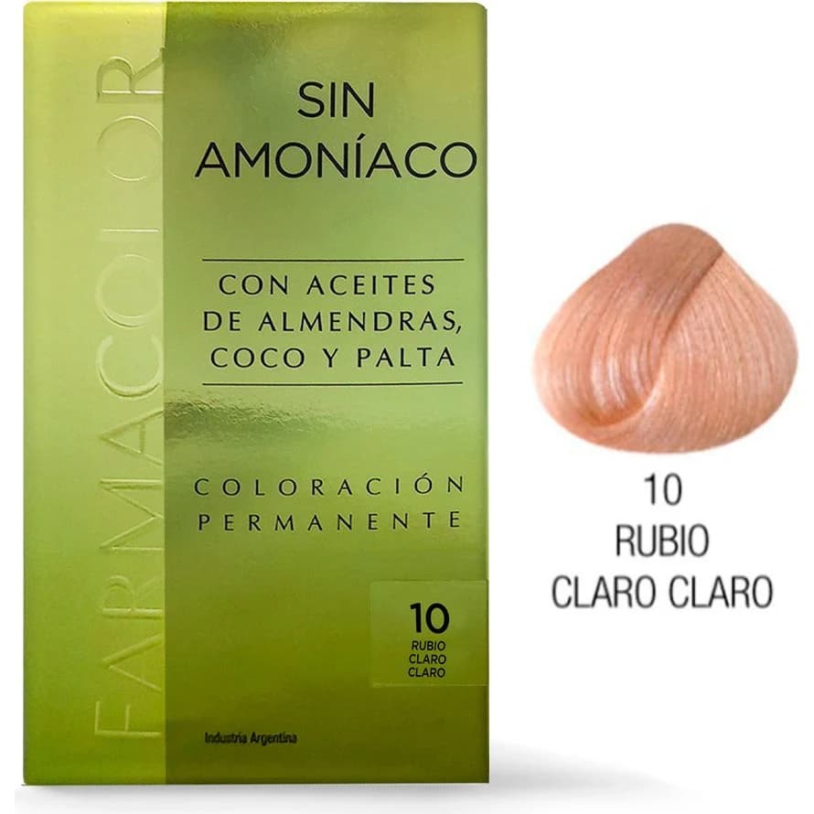 Tintura Capilar Farmacolor Sin Amoníaco Kit Tono 10