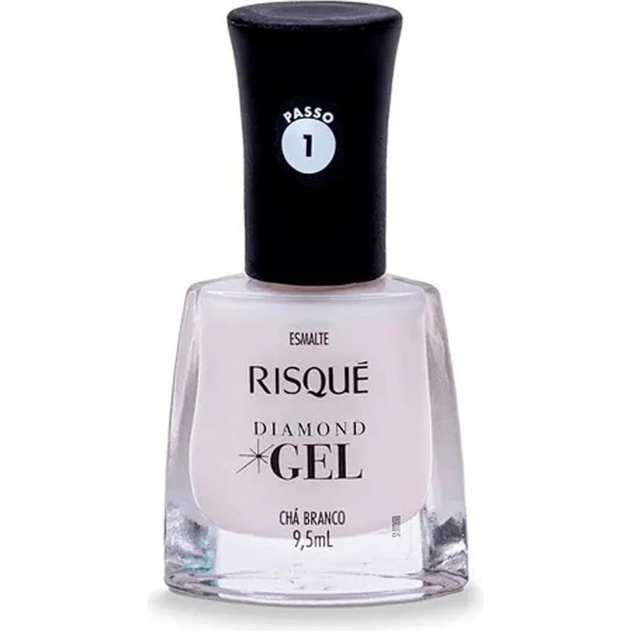 Esmalte de Uñas Risqué Diamond Gel Chá Branco