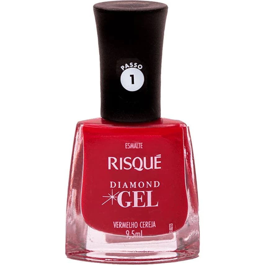 Esmalte de Uñas Risqué Diamond Gel Vermelho Cereja