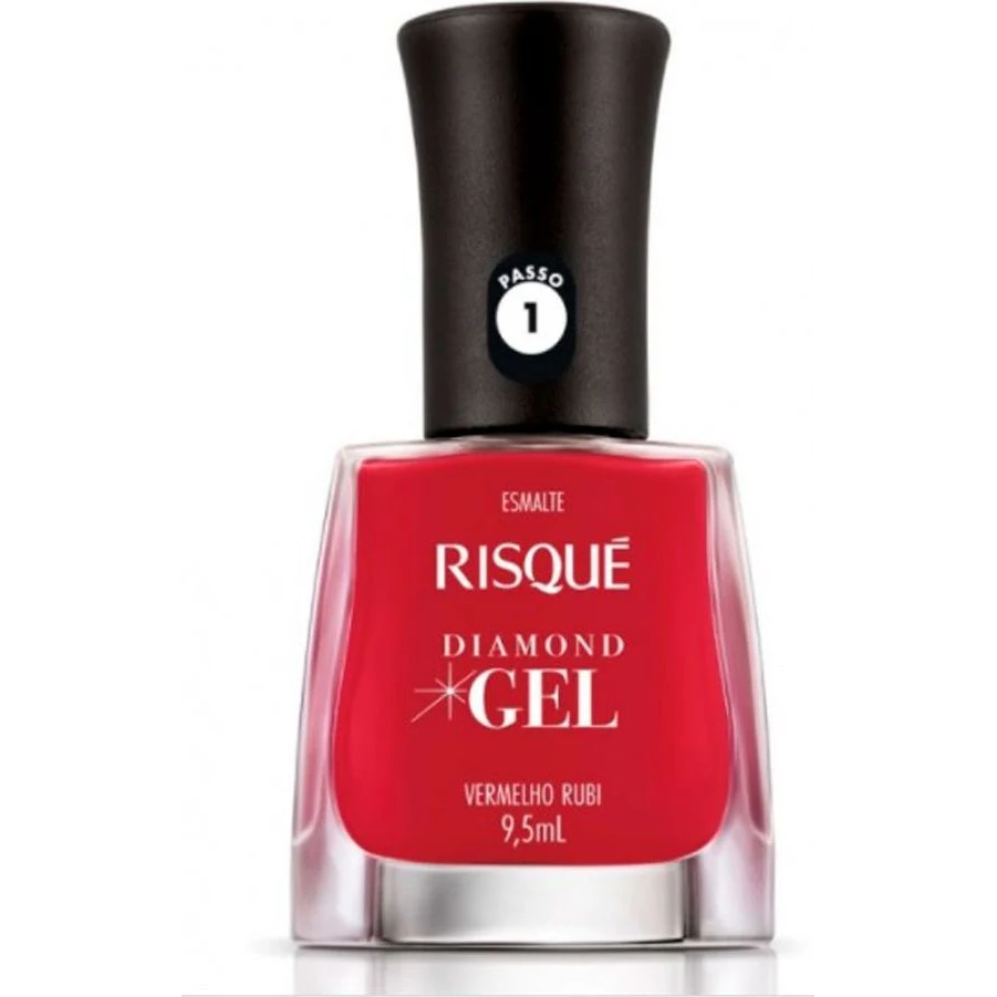 Esmalte de Uñas Risqué Diamond Gel Vermelho Rubi